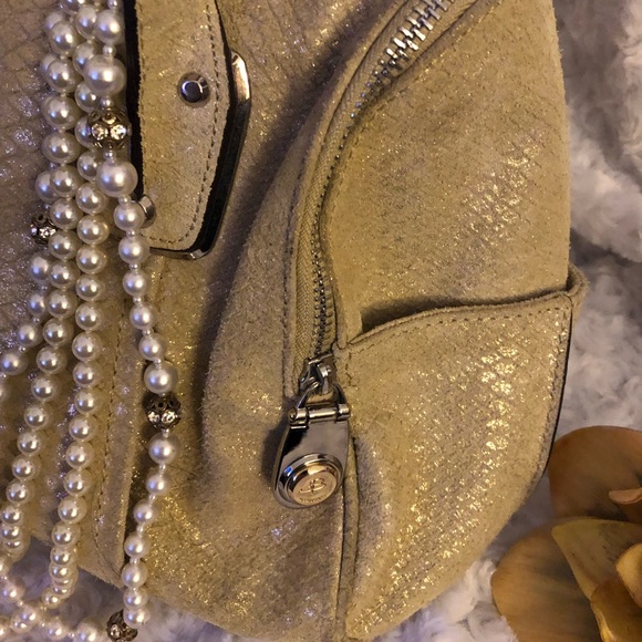 B. Makowsky Whitney Shimmer Emb Leather Satchel - Picture 3 of 6